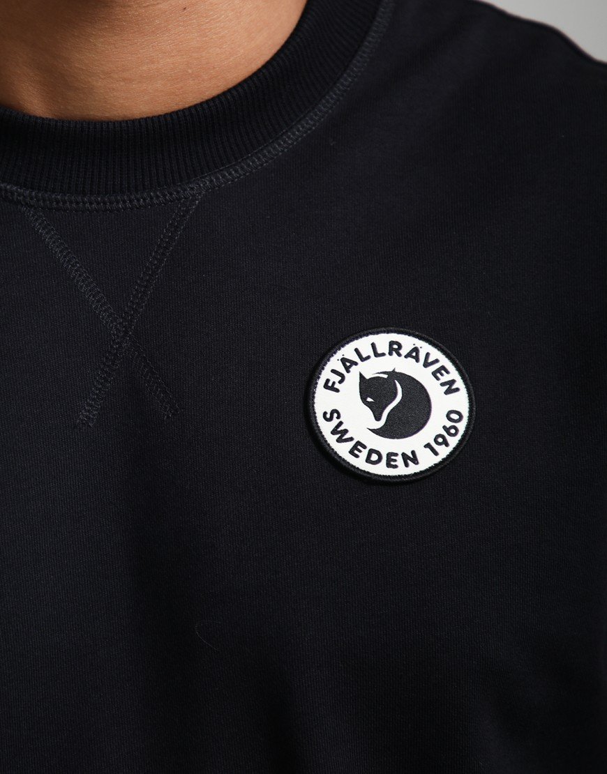 FJÄLLRÄVEN 1960 Logo Badge Crew Sweat Black