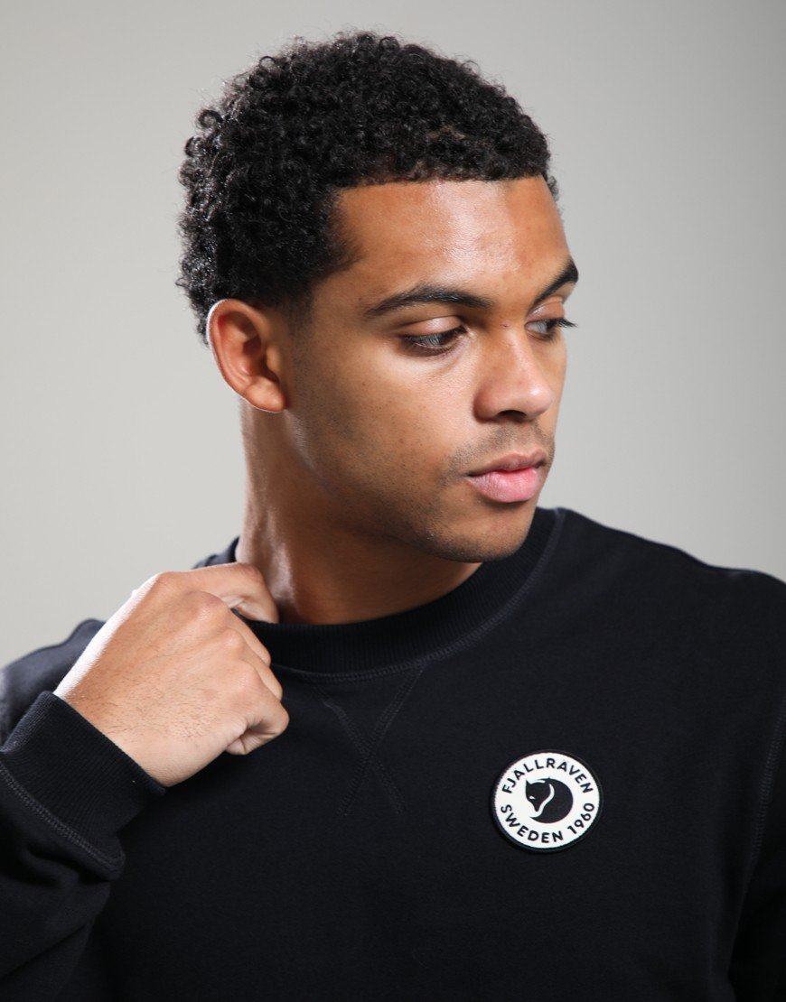 FJÄLLRÄVEN 1960 Logo Badge Crew Sweat Black
