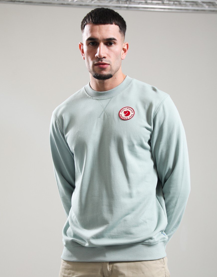 Fjällräven 1960 Logo Badge Crew Sweat Misty Green