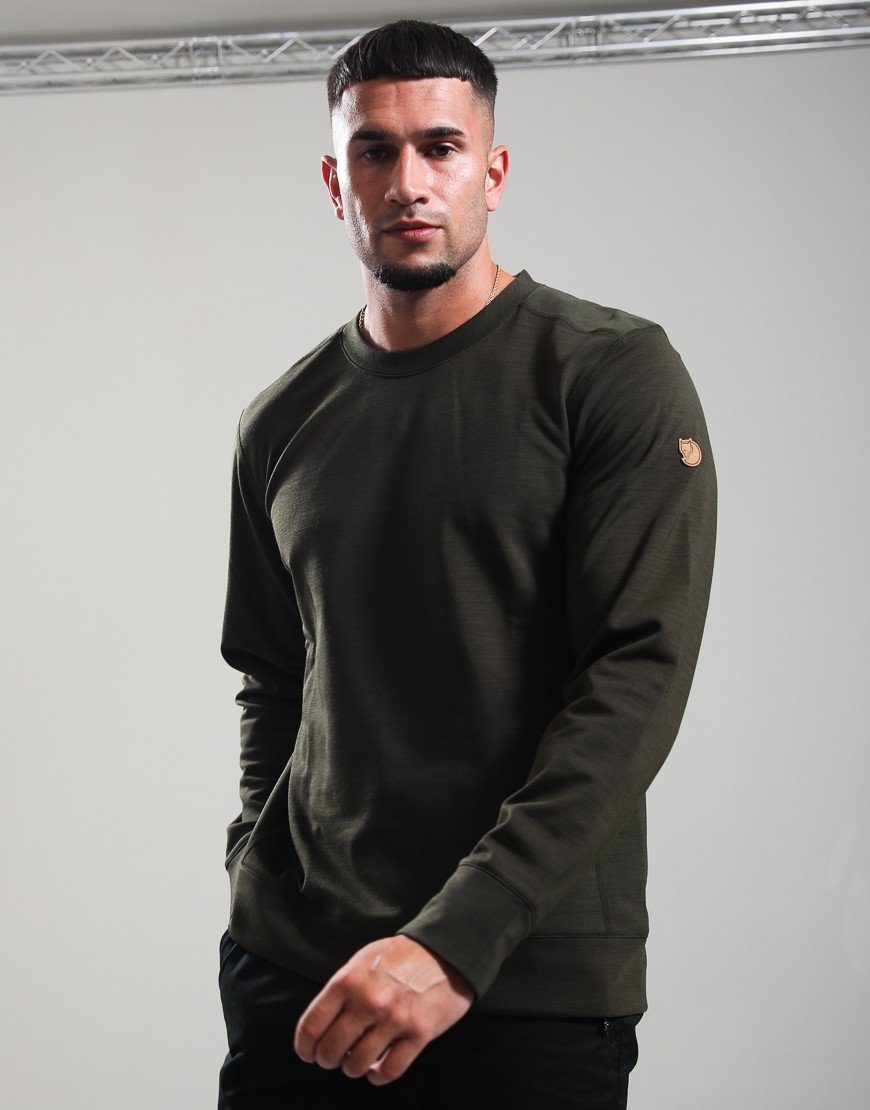 Fjällräven Keb Fleece Crew Neck Sweat Deep Forest