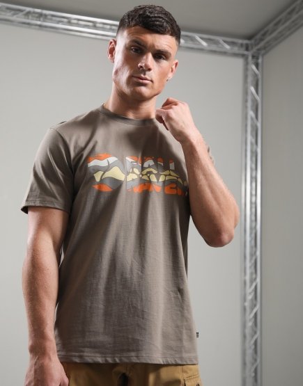 Fjällräven Multicolour Logo T-Shirt Suede Brown