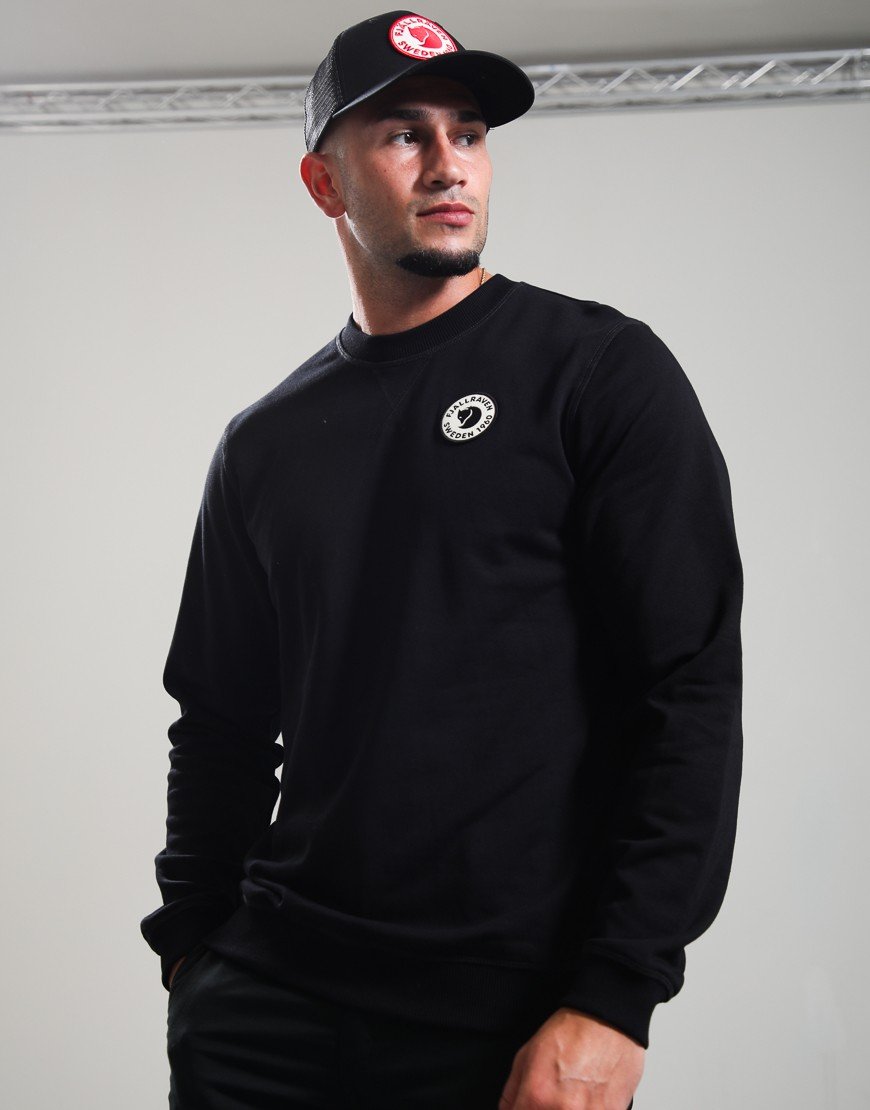 Fjällräven 1960 Logo Badge Crew Sweat Black