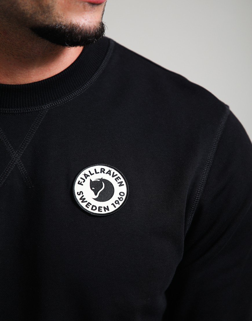 Fjällräven 1960 Logo Badge Crew Sweat Black