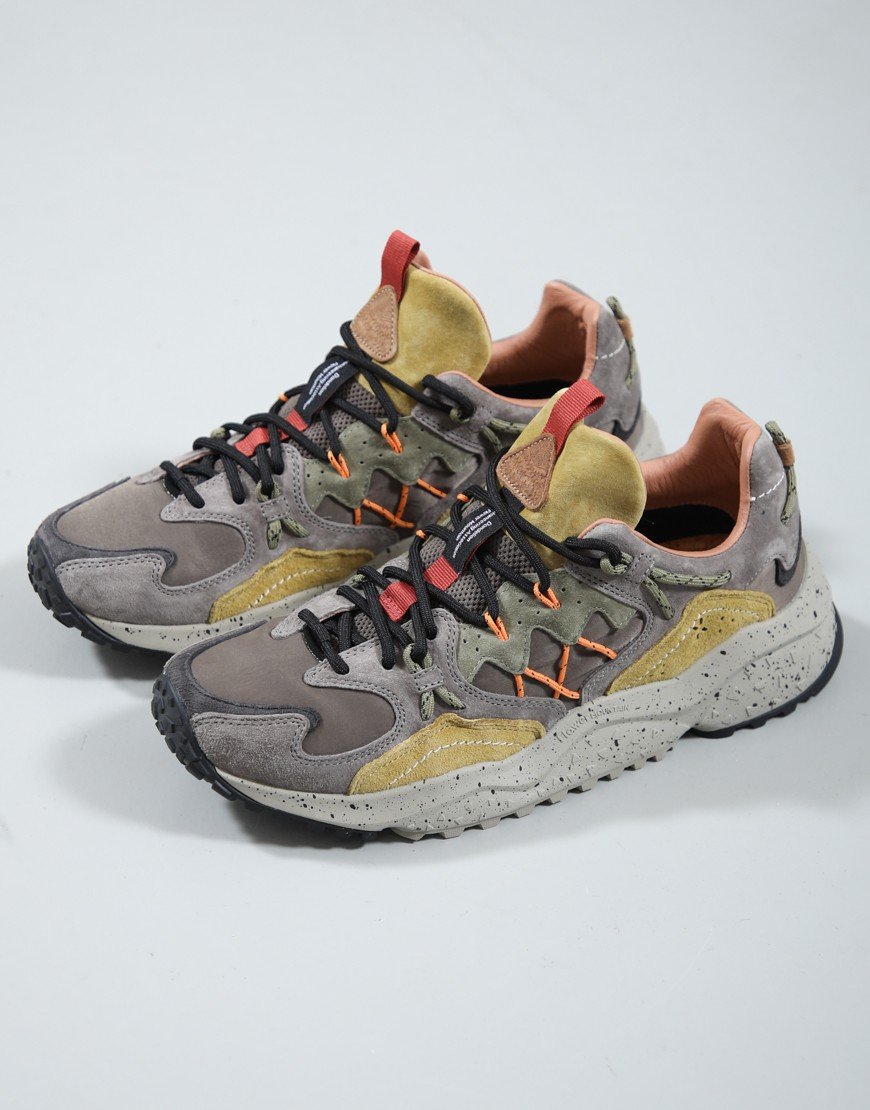 Flower Mountain Yamabushi Trainers Mud/Dark Brown/Acid