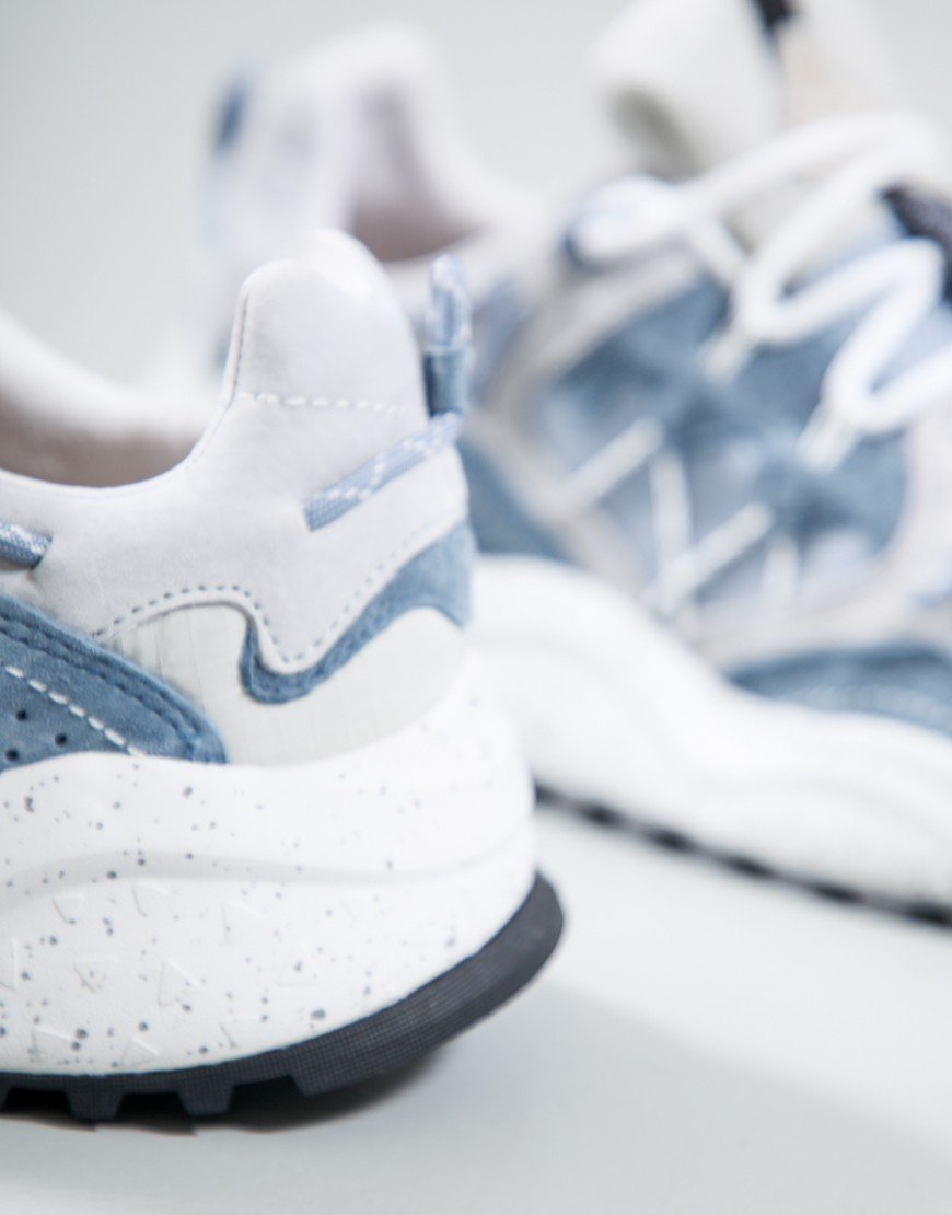 Flower Mountain Yamabushi Man Suede Trainers Grey-Sugar/Paper-Navy