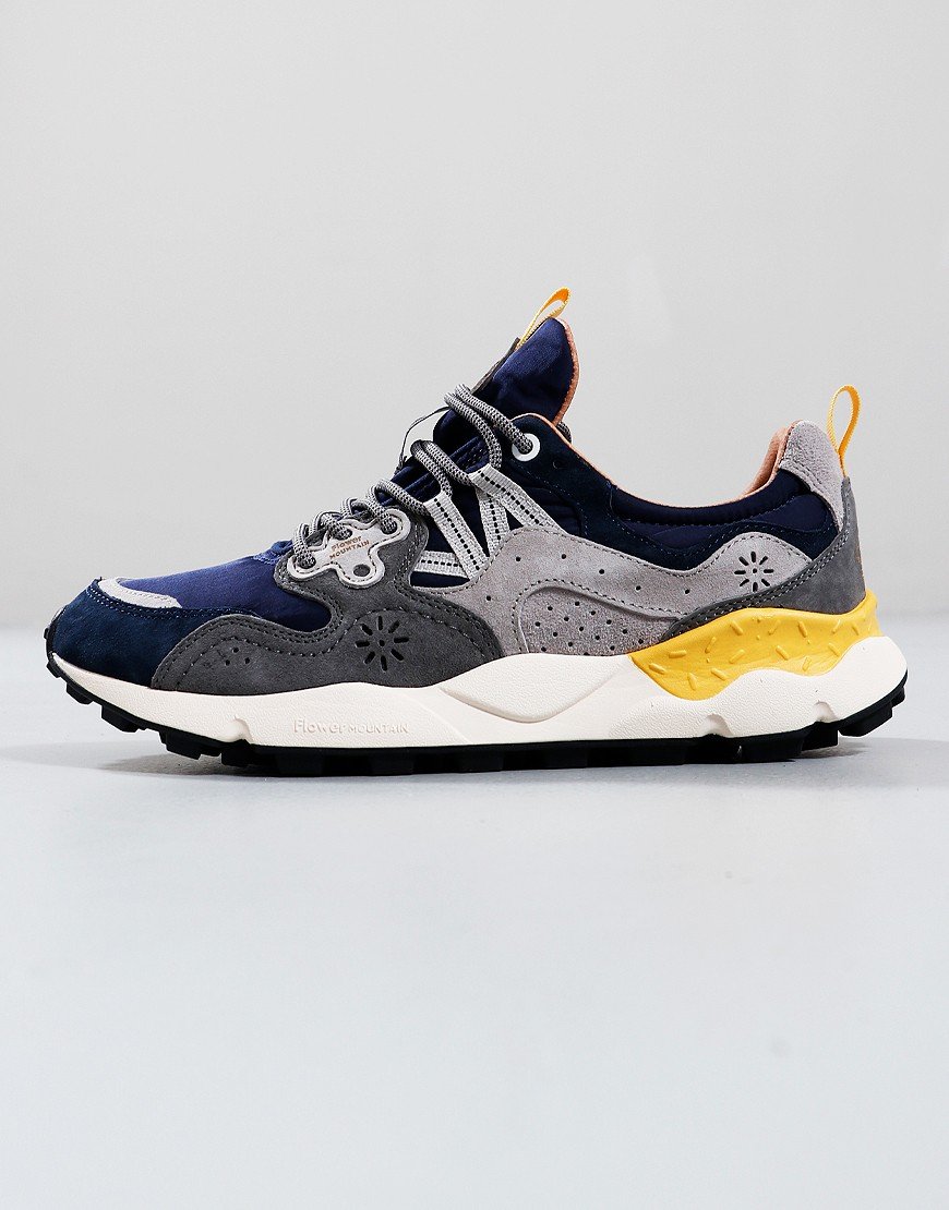 Flower Mountain Yamano 3 Suede/Nylon Trainers Navy/Blue/Grey