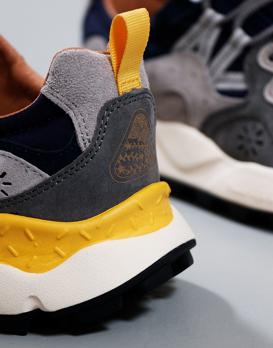 Flower Mountain Yamano 3 Suede/Nylon Trainers Navy/Blue/Grey