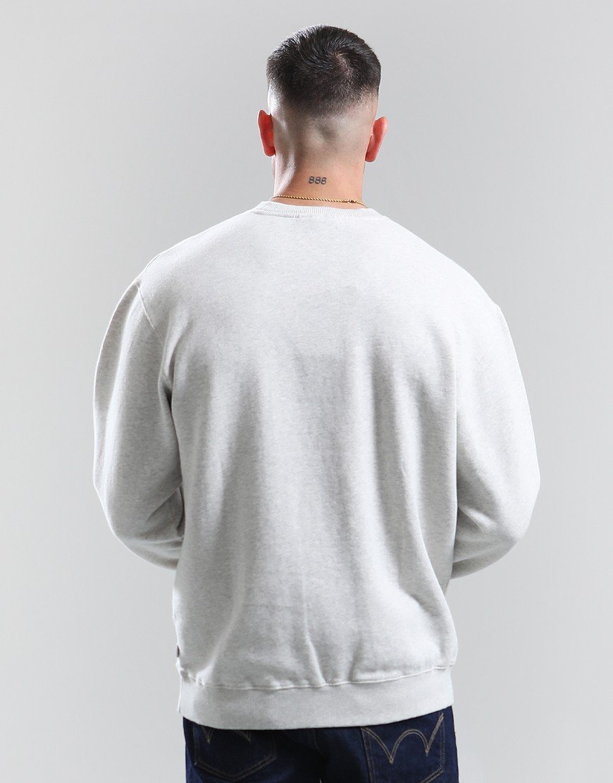 Forét Boat Crew Sweat Snow Melange/Dark Green