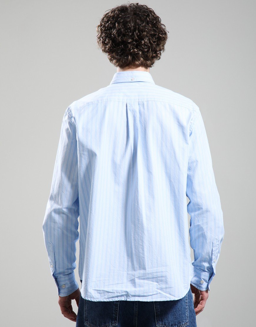 Forét Flag Regular Fit Oxford Shirt Light Blue Stripe
