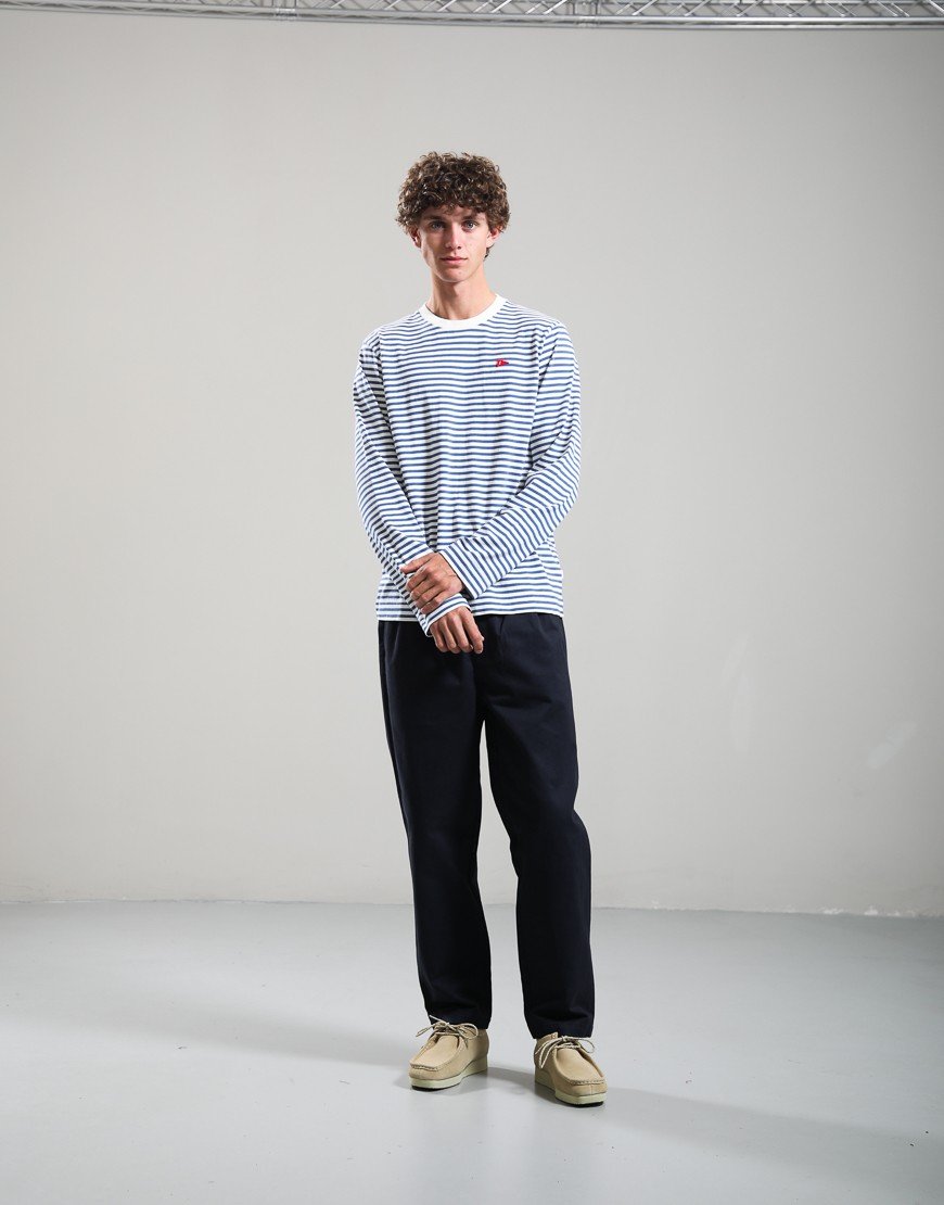 Forét Flag Stripe Long Sleeve T-Shirt Blue