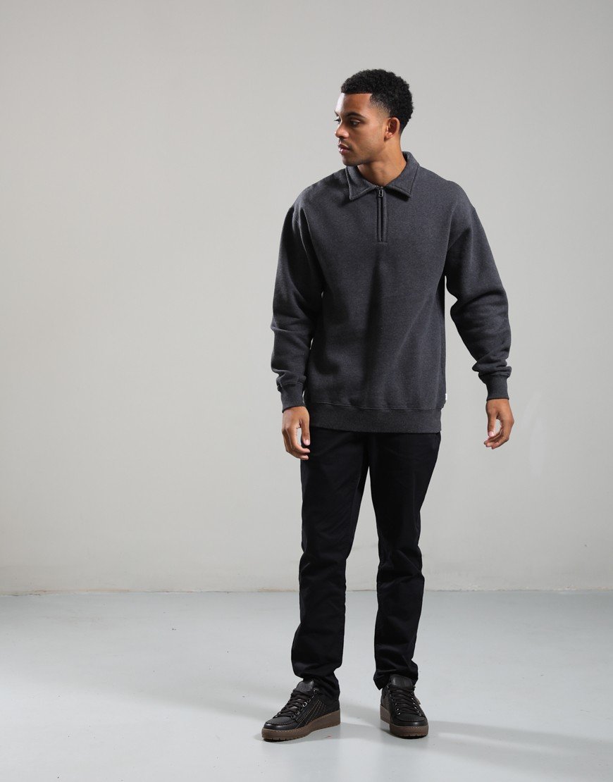 Forét Hook Half Zip Sweat Dark Grey Melange
