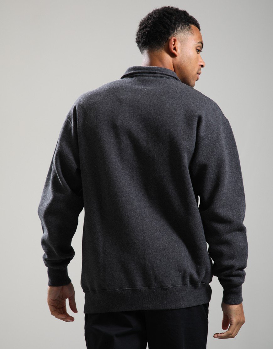Forét Hook Half Zip Sweat Dark Grey Melange