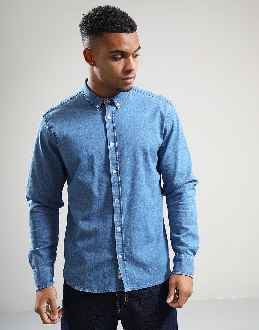 Forét Life Chambray Shirt Mid Blue