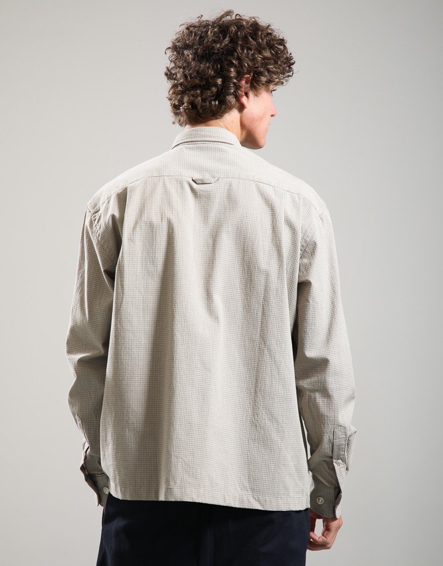 Forét Lunar Textured Overshirt Khaki Check