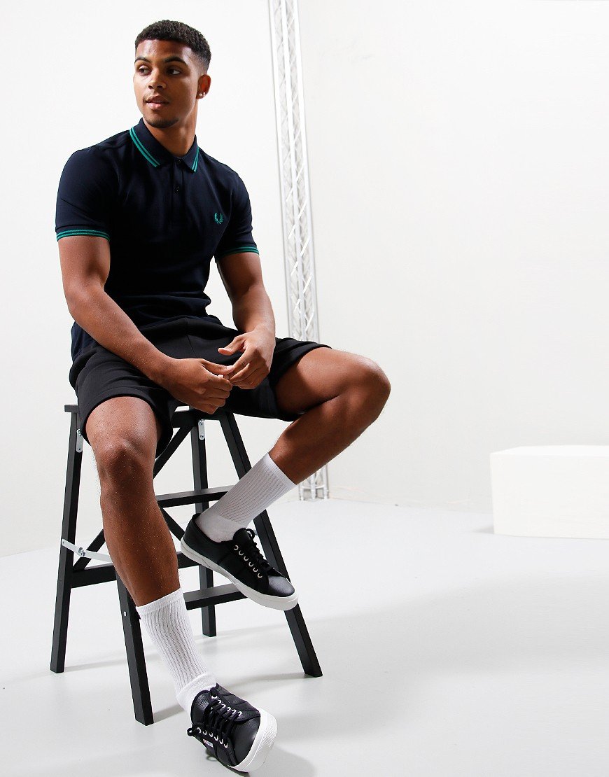 Fred Perry Twin Tipped Polo Shirt Navy/Fred Perry Green