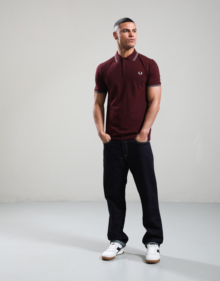 Fred Perry Twin Tipped Polo Shirt Oxblood/Stockport Blue