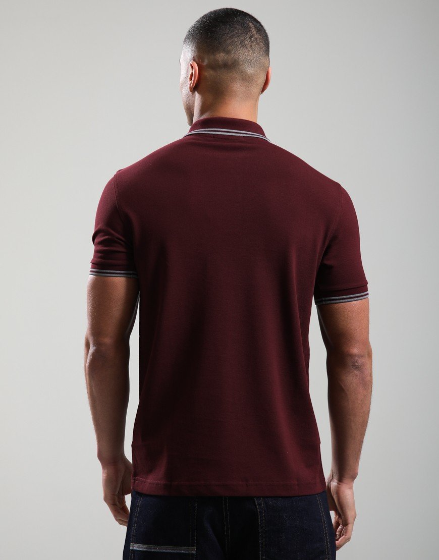 Fred Perry Twin Tipped Polo Shirt Oxblood/Stockport Blue