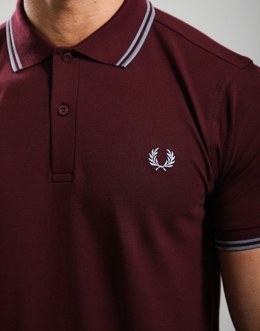 Fred Perry Twin Tipped Polo Shirt Oxblood/Stockport Blue
