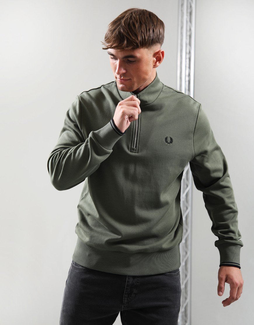 Fred Perry Half Zip Sweat Wreath Laurel