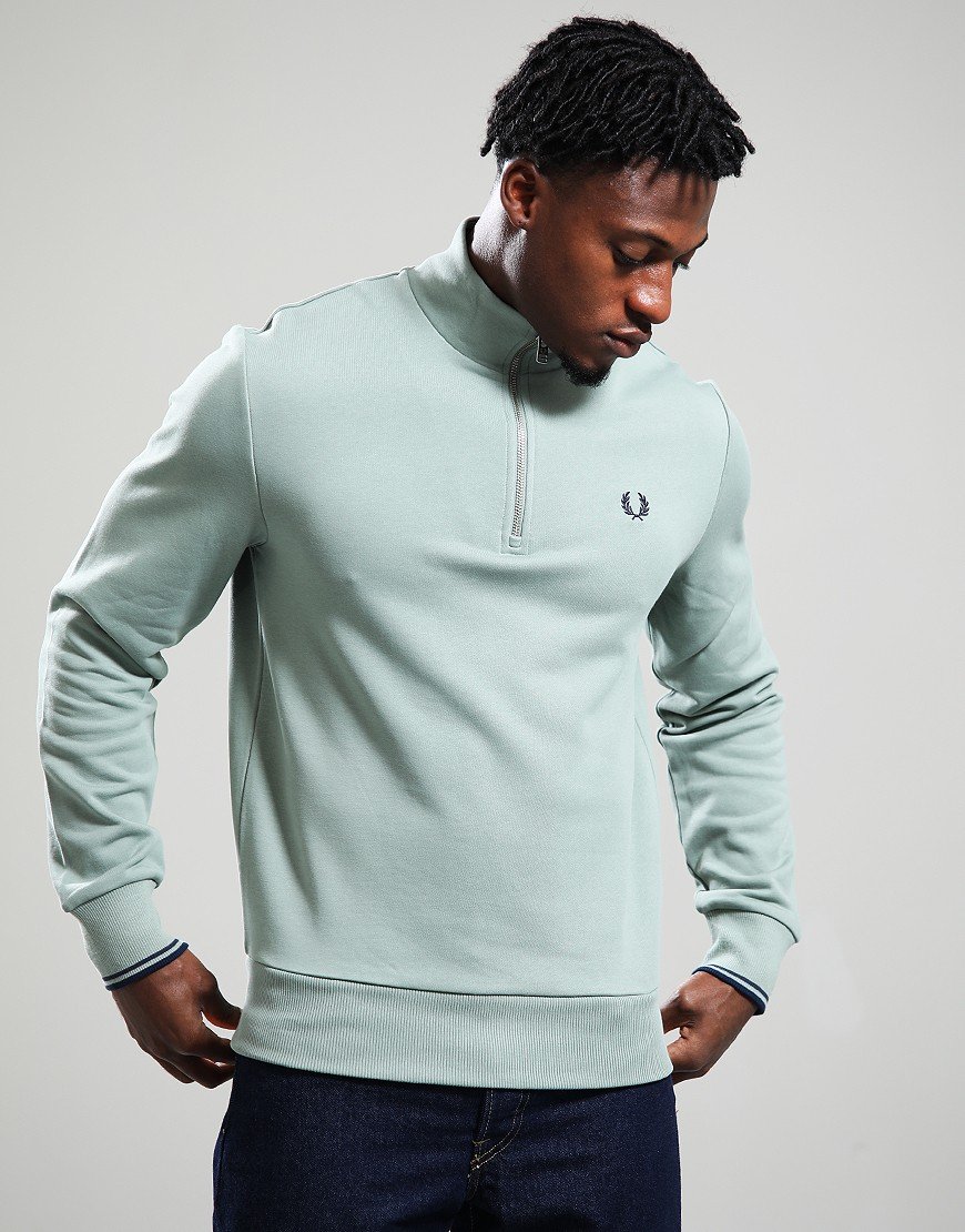 Fred Perry Half Zip Sweat Bayleaf/Dark Airforce