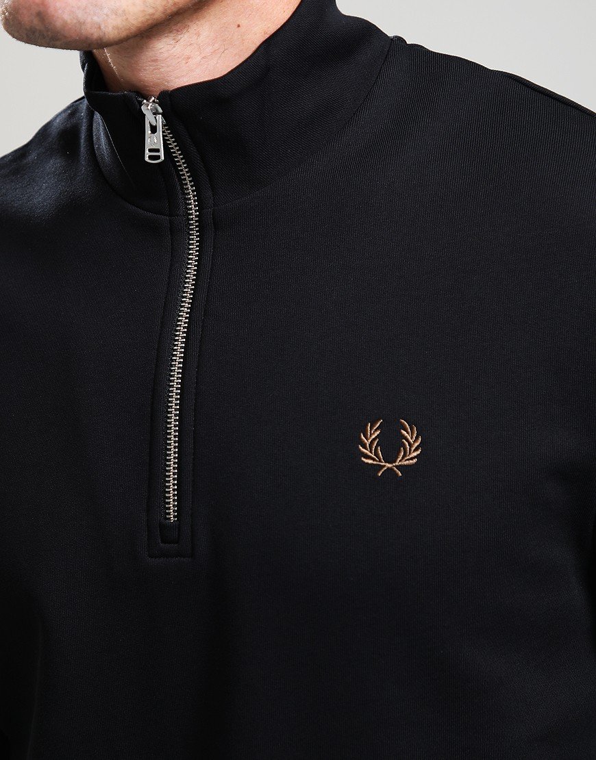 Fred Perry Half Zip Sweat Black/Shaded Stone