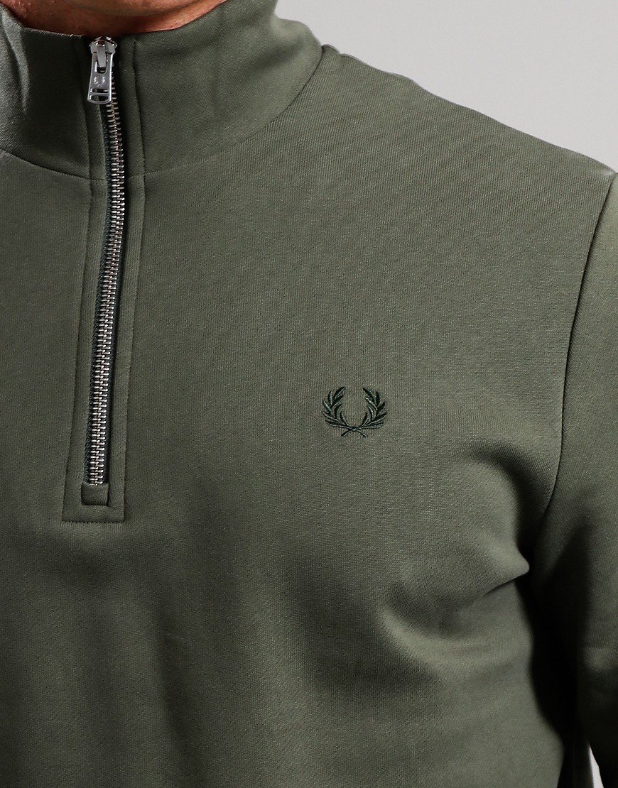 Fred Perry Half Zip Sweat Laurel Wreath Green