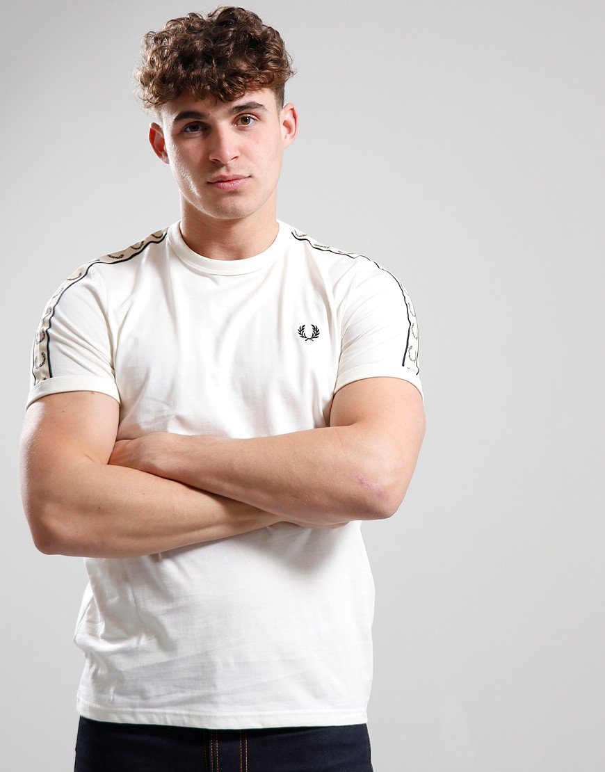 Fred Perry Contrast Tape Ringer T-shirt Ecru