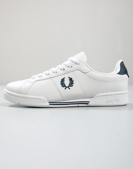 Fred Perry B722 Leather Trainers Porcelain