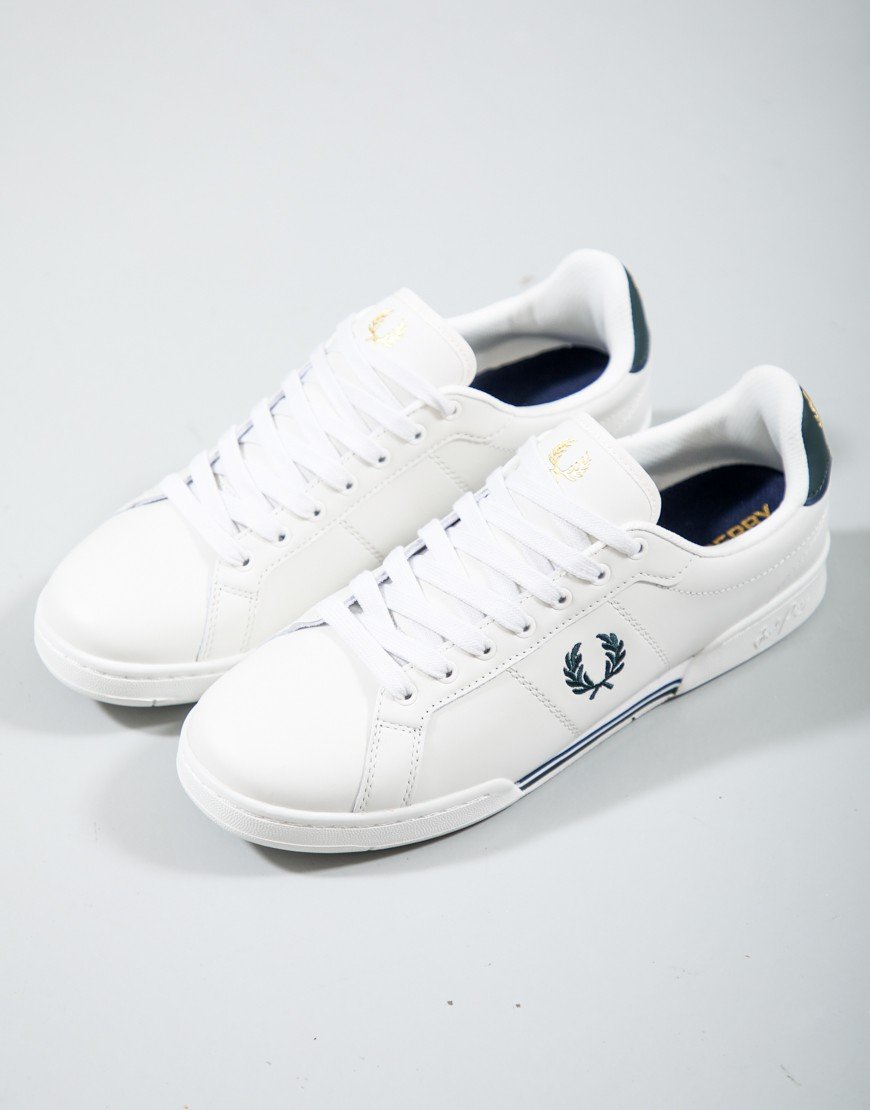 Fred Perry B722 Leather Trainers Porcelain