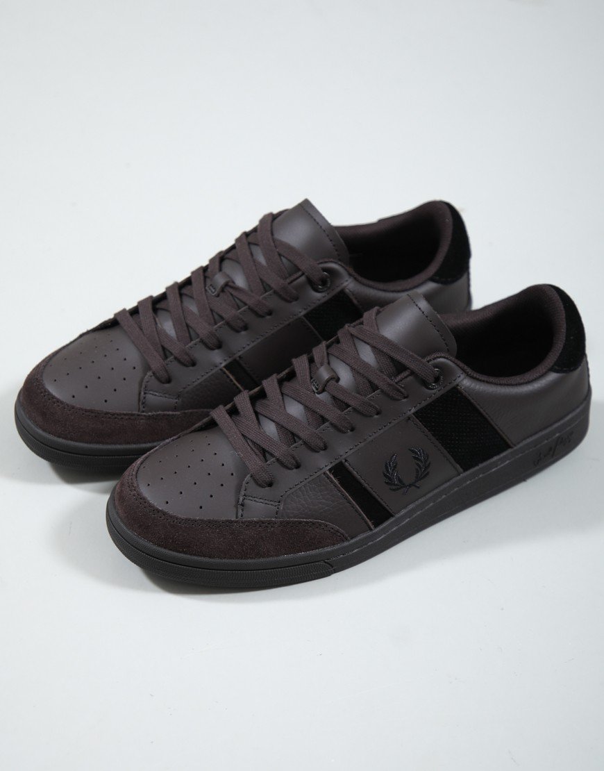 Fred Perry Leather B725 Trainers Rich Brown