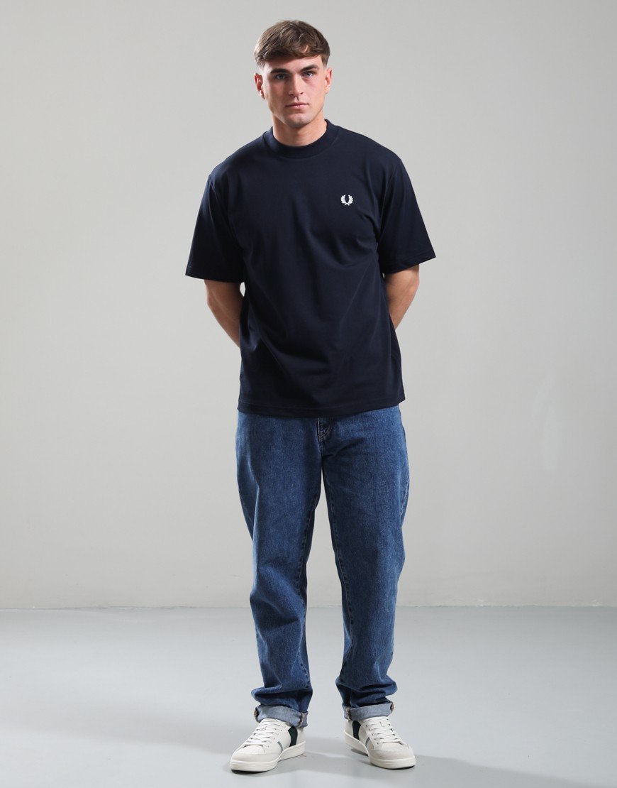 Fred Perry Back Print Text T-Shirt Navy