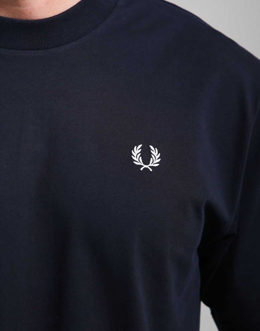 Fred Perry Back Print Text T-Shirt Navy