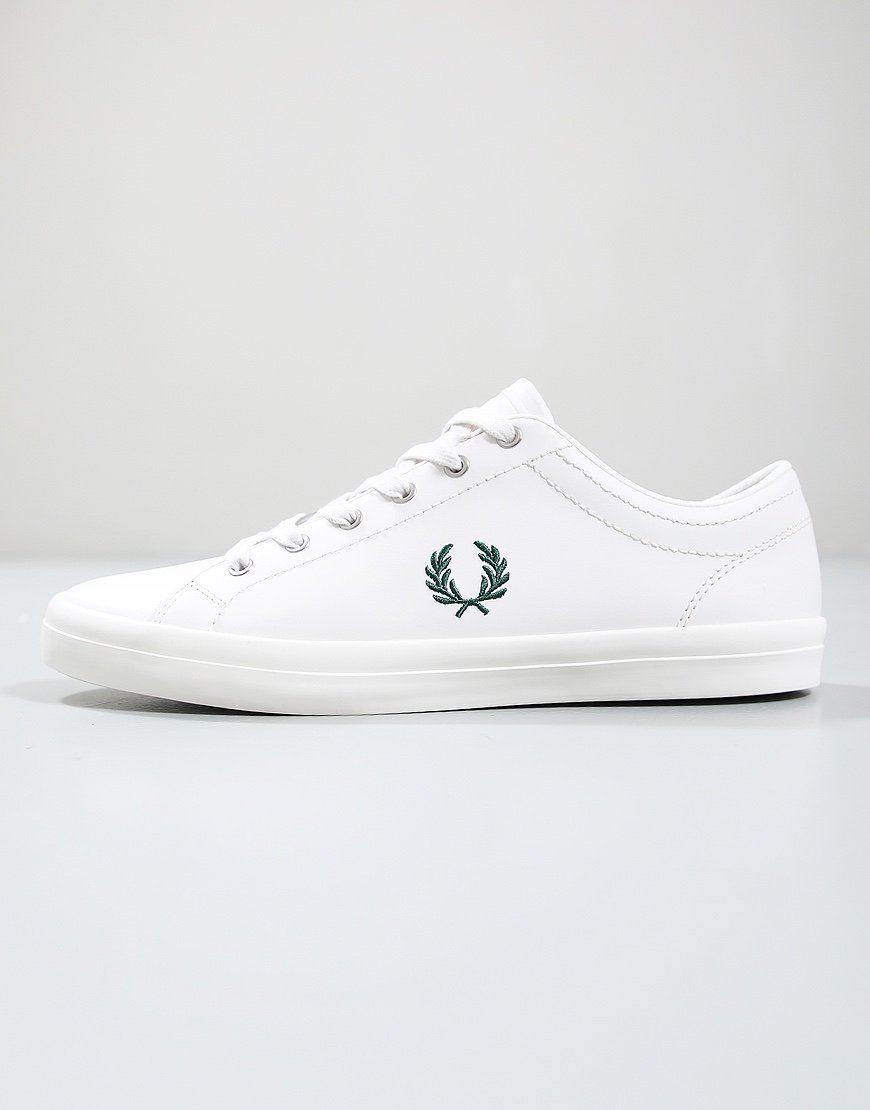 Fred Perry Baseline Leather Tennis Shoe Snow White/Sport Green