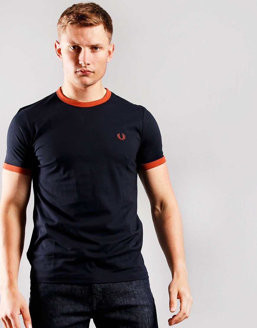 Fred Perry Ringer T-Shirt Navy Fred Perry Ringer T-Shirt Navy