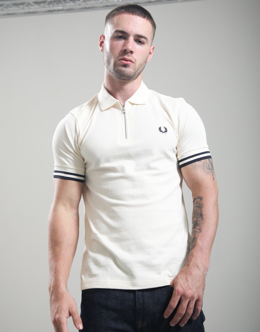 Fred Perry Bold Tipped Polo Shirt Ecru