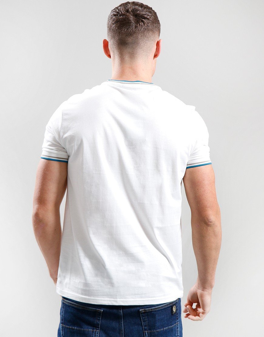 Fred Perry Twin Tipped T-Shirt Snow/Green/Ocean