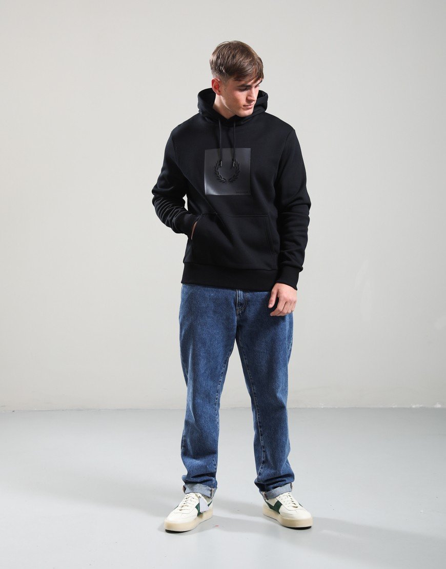 Fred Perry Box Graphic Hoodie Black/Anchor Grey