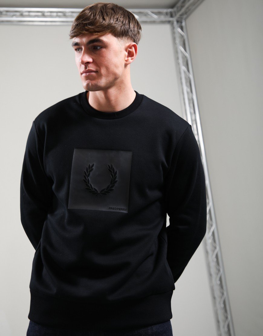 Fred Perry Box Graphic Sweat Black/Anchor Grey