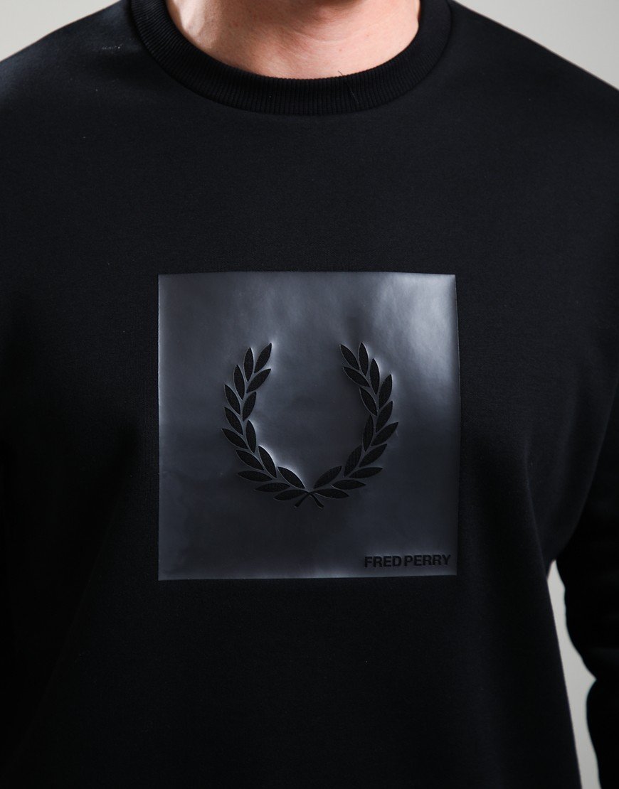 Fred Perry Box Graphic Sweat Black/Anchor Grey