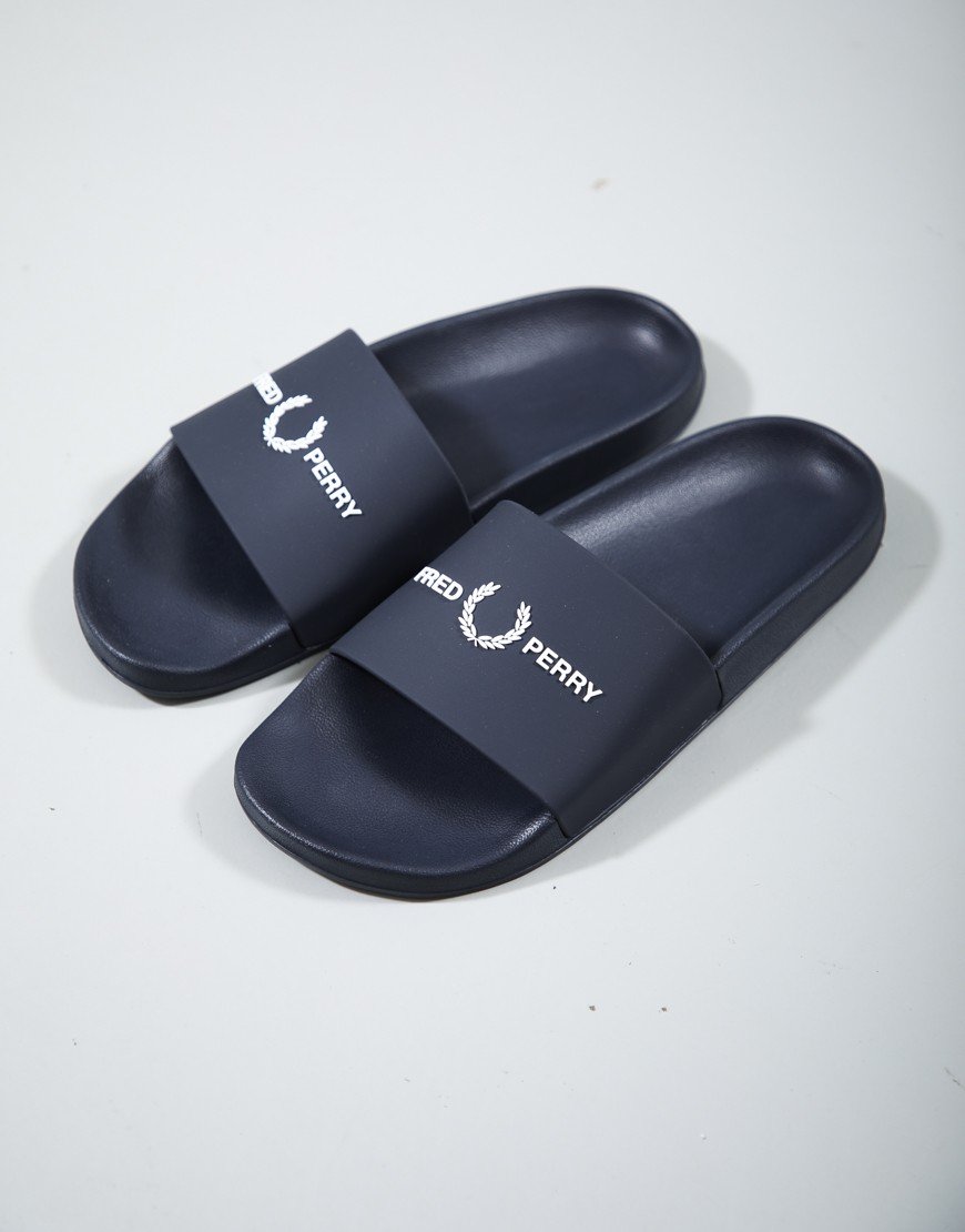 Fred Perry Branded Sliders Navy