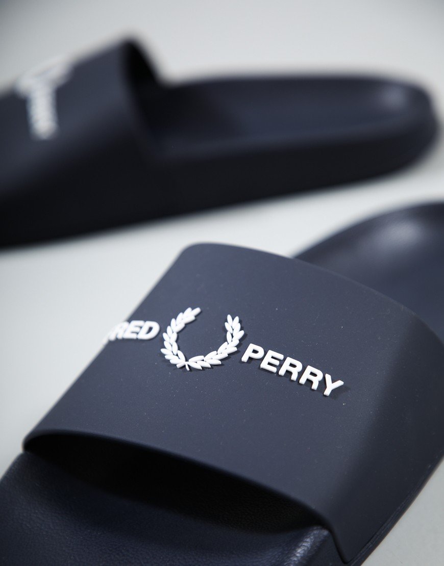 Fred Perry Branded Sliders Navy