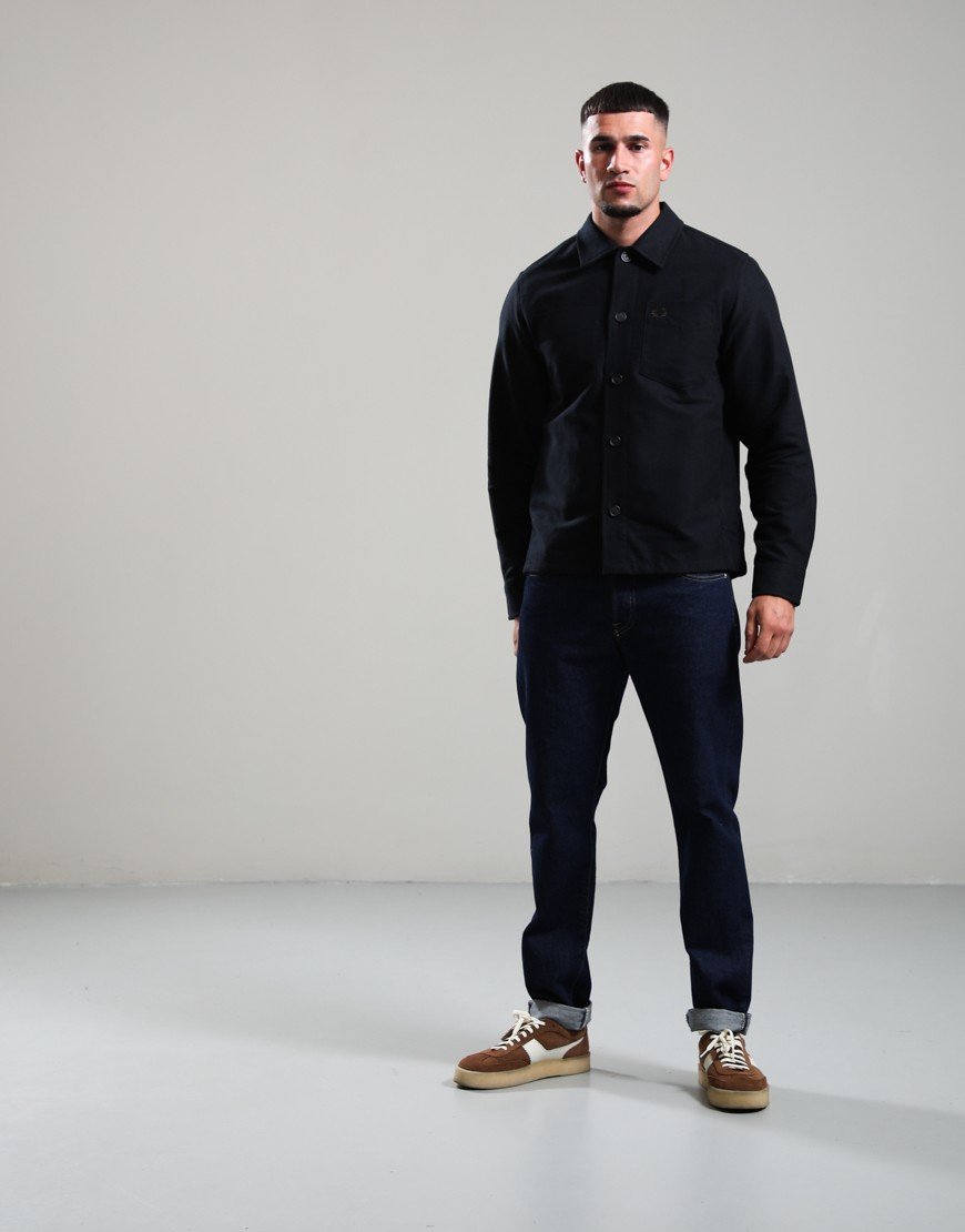 Fred Perry Brushed Twill Overshirt Black