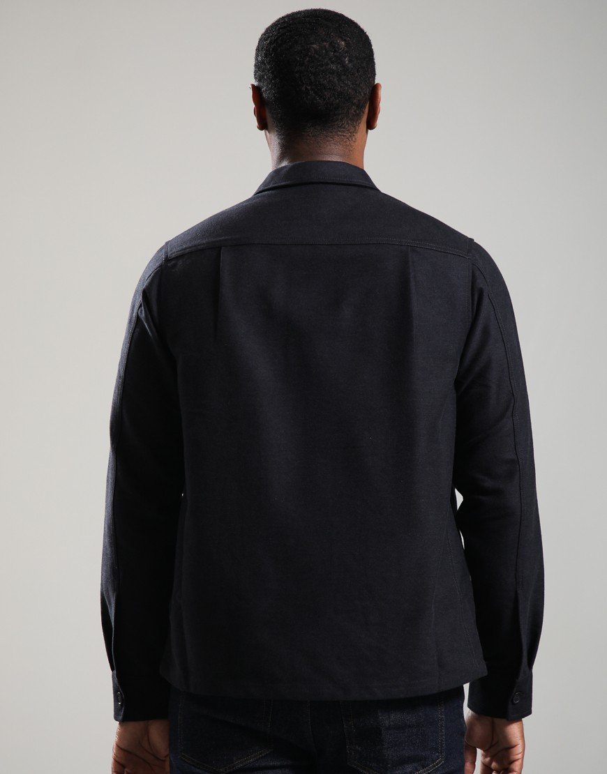 Fred Perry Brushed Twill Overshirt Charcoal Marl