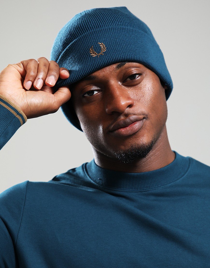 Fred Perry Classic Beanie Dark Petrol/Stone