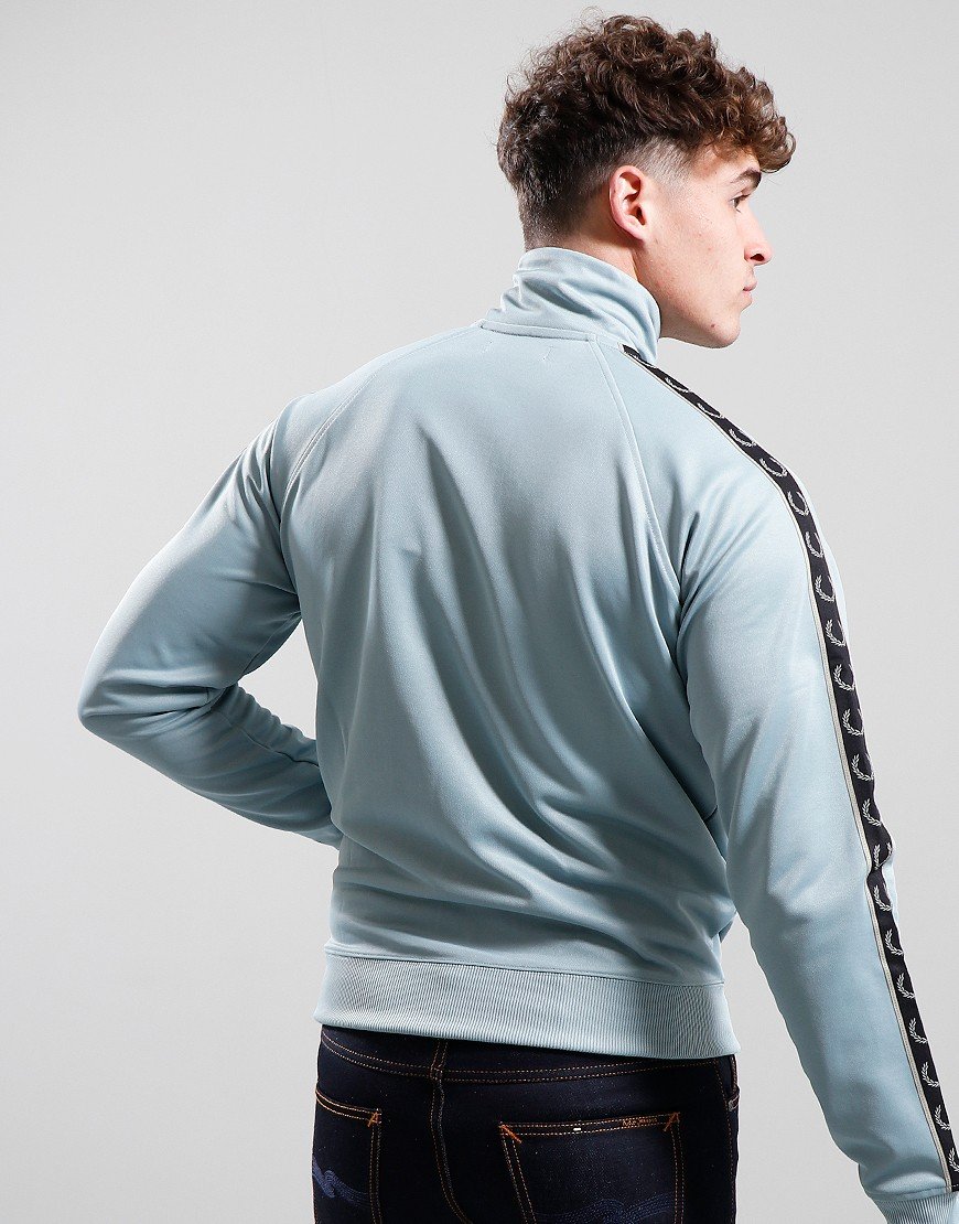 Fred Perry Contrast Tape Track Top Silver Blue/Grey