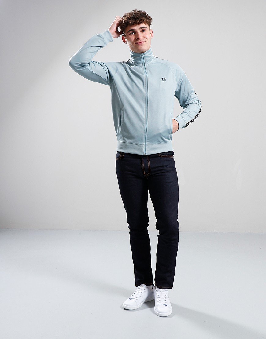 Fred Perry Contrast Tape Track Top Silver Blue/Grey