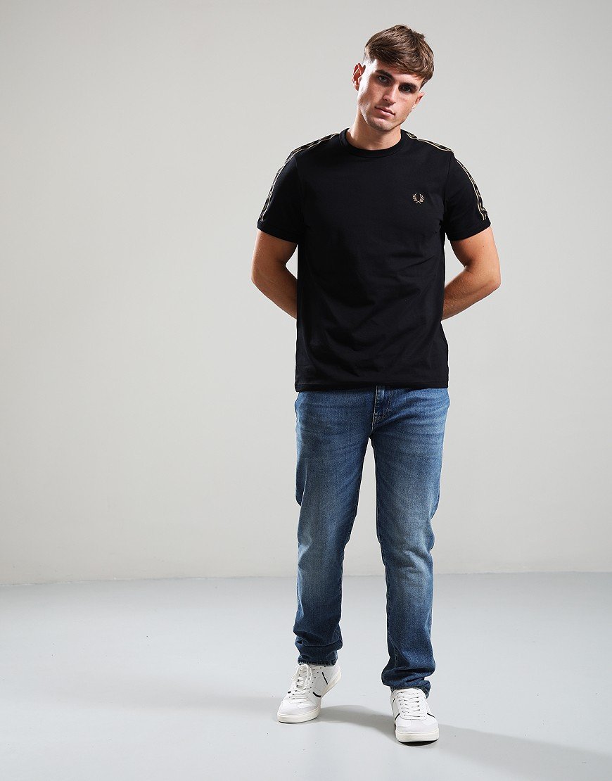 Fred Perry Contrast Tape Ringer T-Shirt Black/Shaded Stone