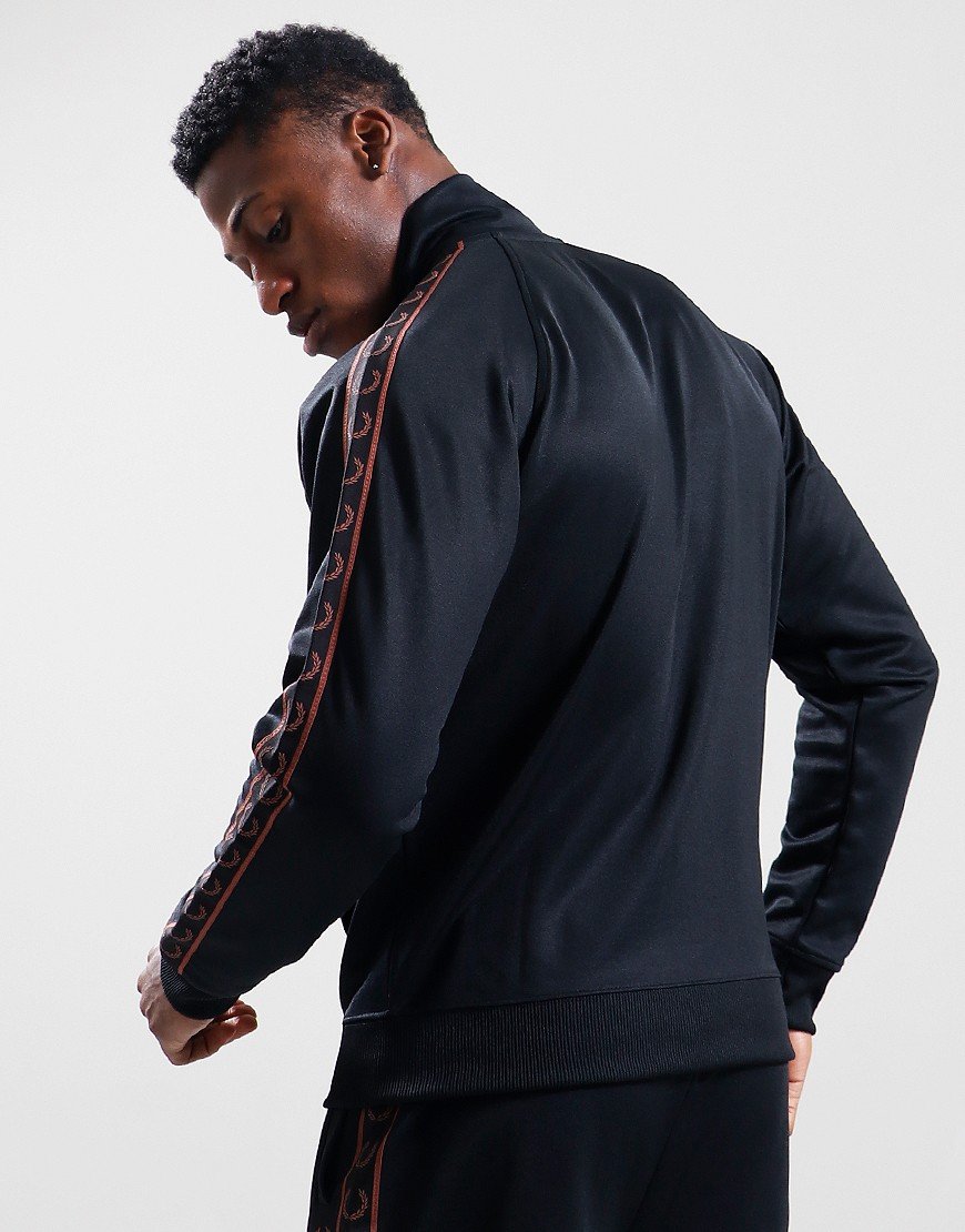Fred Perry Contrast Tape Track Top Black/Whisky Brown