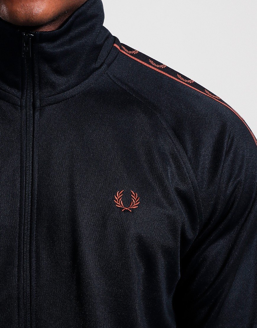 Fred Perry Contrast Tape Track Top Black/Whisky Brown
