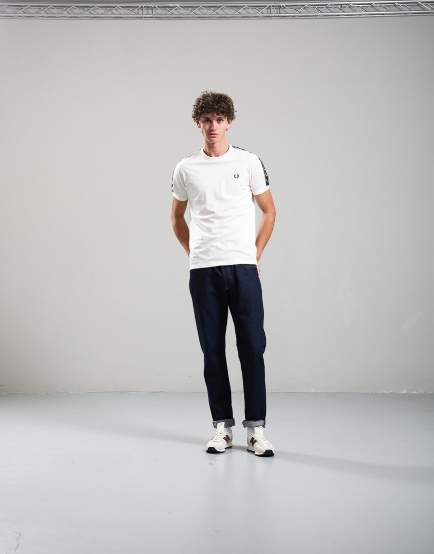 Fred Perry Contrast Tape Ringer T-Shirt Ecru